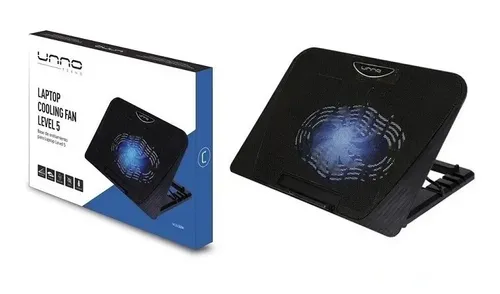 BASE PARA LAPTOP UNNO TEKNO FAN COOLER 12CM LED AZUL USB